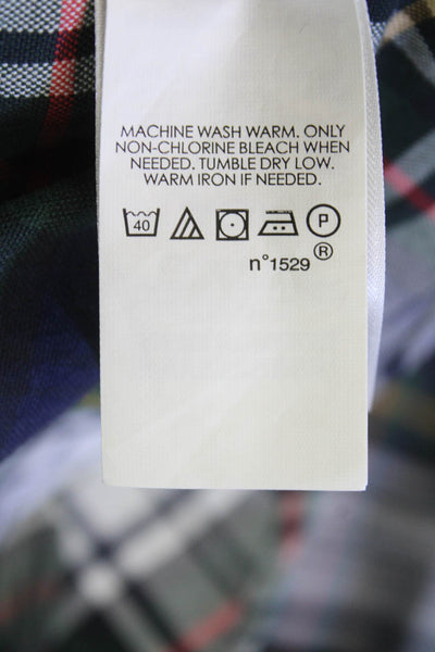 Ralph Lauren Blue Label Mens Cotton Plaid Button Up Shirt Plaid Multicolor Size
