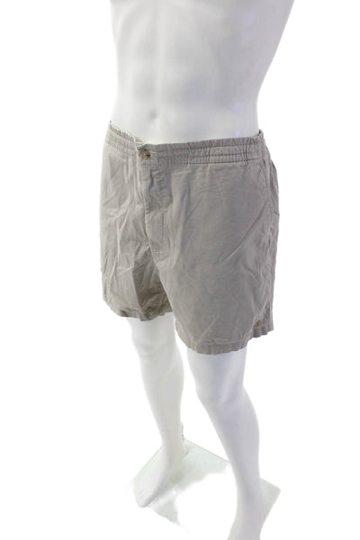 Polo Ralph Lauren Mens Cotton Elastic Drawstring Cargo Shorts Beige Size 2XL