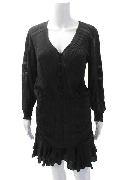Veronica Beard Women Shirt Dress Black Long Sleeve Viscose Size 4