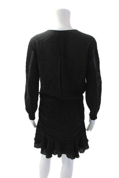 Veronica Beard Women Shirt Dress Black Long Sleeve Viscose Size 4