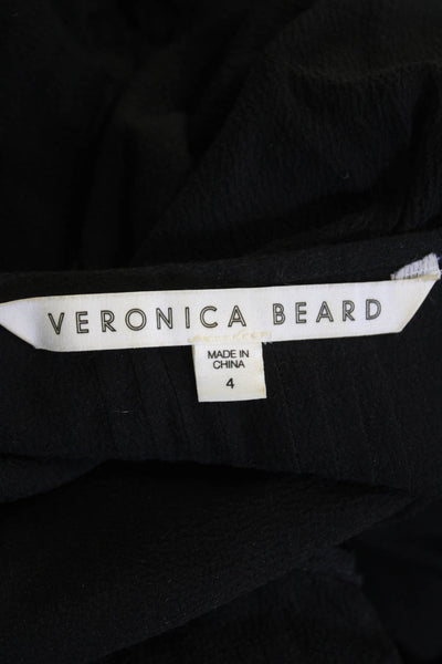 Veronica Beard Women Shirt Dress Black Long Sleeve Viscose Size 4