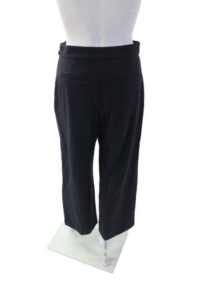 Rebecca Taylor Womens High Rise Wide Leg Dress Pants Navy Blue Size 2