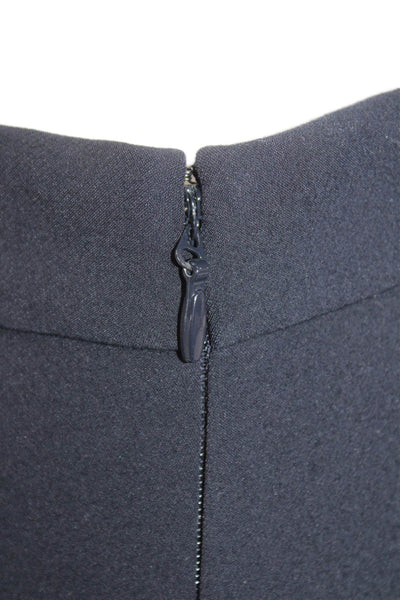 Rebecca Taylor Womens High Rise Wide Leg Dress Pants Navy Blue Size 2