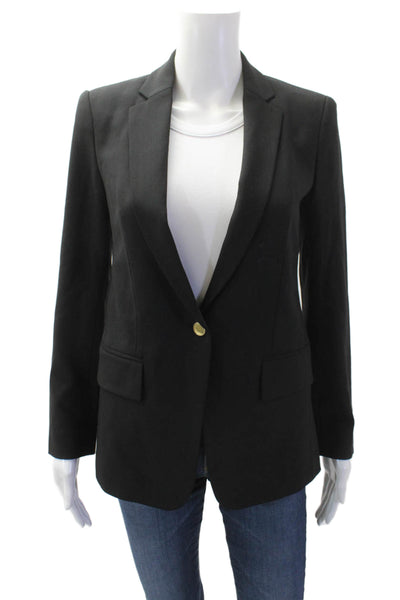 Club Monaco Womens Single Button Classic Lapel Blazer Black Size 0
