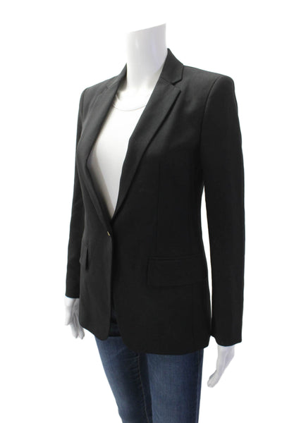 Club Monaco Womens Single Button Classic Lapel Blazer Black Size 0