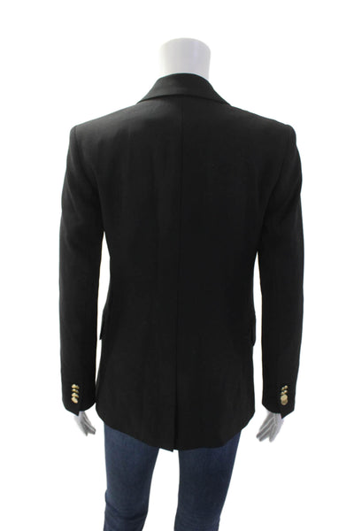 Club Monaco Womens Single Button Classic Lapel Blazer Black Size 0