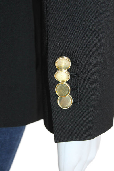 Club Monaco Womens Single Button Classic Lapel Blazer Black Size 0