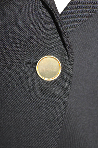 Club Monaco Womens Single Button Classic Lapel Blazer Black Size 0