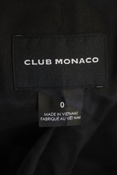 Club Monaco Womens Single Button Classic Lapel Blazer Black Size 0