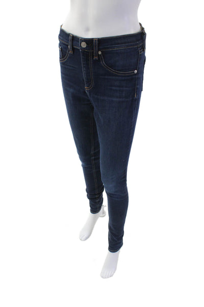 Rag & Bone Jean, Womens Skinny Jeggings Dark Blue Button Size 27