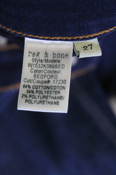Rag & Bone Jean, Womens Skinny Jeggings Dark Blue Button Size 27