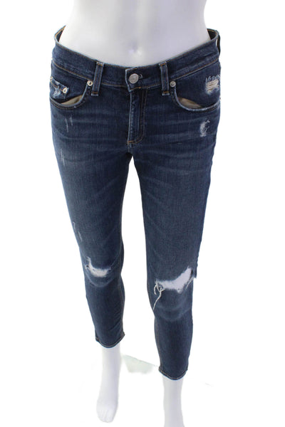 Rag & Bone Jean Womens Ankle Skinny Jeans Dark Blue Size 27