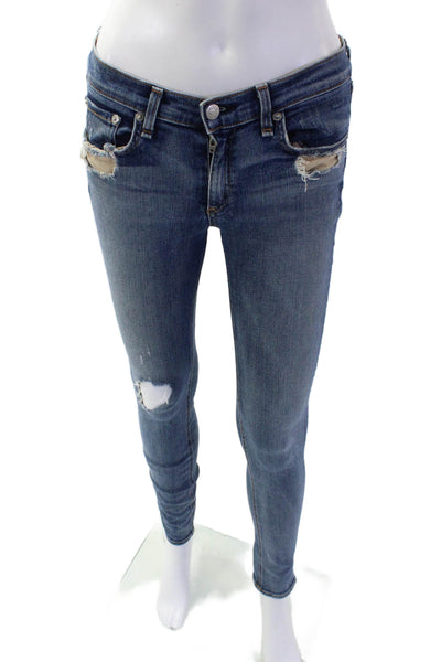 Rag & Bone Jean Women Skinny Ankle Jeans Blue Low Rise Size 28