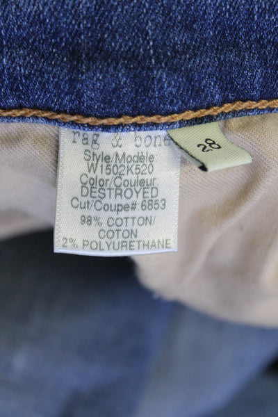 Rag & Bone Jean Women Skinny Ankle Jeans Blue Low Rise Size 28