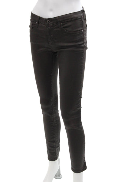AG Adriano Goldschmied Womens The Legging Ankle Pants Java Brown Size 26