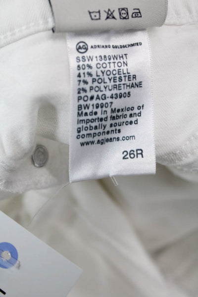 AG Adriano Goldschmied Women Ankle Skinny White Jeans Size 26