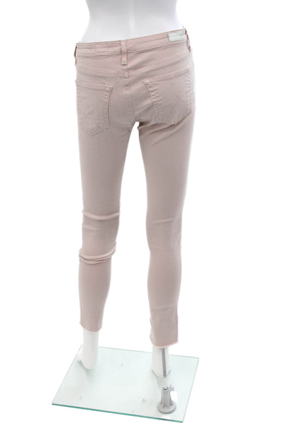 AG Adriano Goldschmied Women Pink Ankle Skinny Jeans Midrise 28in Size 26