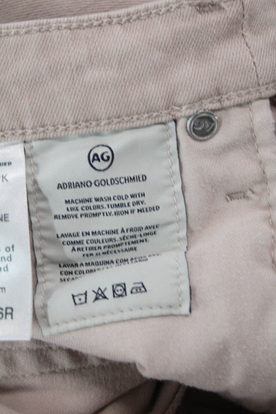 AG Adriano Goldschmied Women Pink Ankle Skinny Jeans Midrise 28in Size 26
