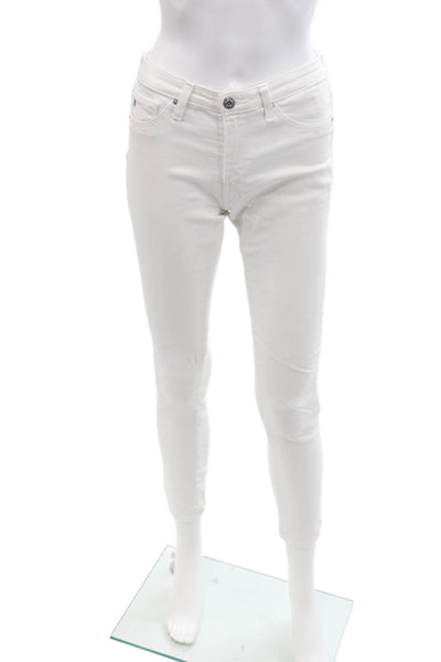 AG Adriano Goldschmied Womens Ankle Skinny Jeans White Size 25