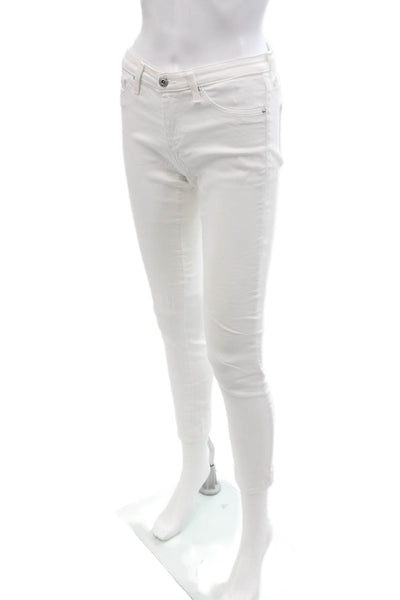 AG Adriano Goldschmied Womens Ankle Skinny Jeans White Size 25