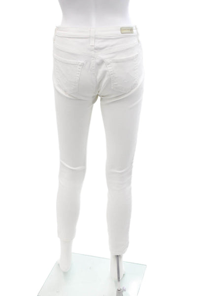 AG Adriano Goldschmied Womens Ankle Skinny Jeans White Size 25
