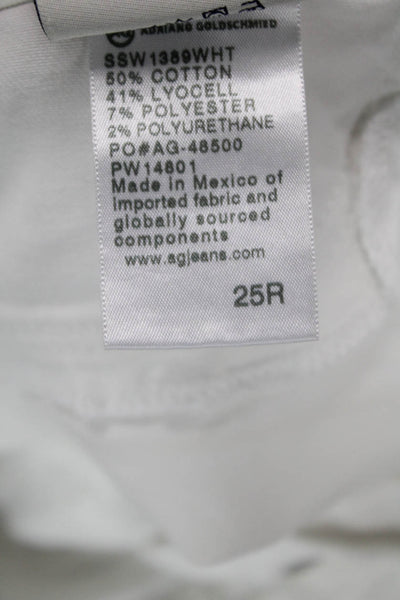 AG Adriano Goldschmied Womens Ankle Skinny Jeans White Size 25