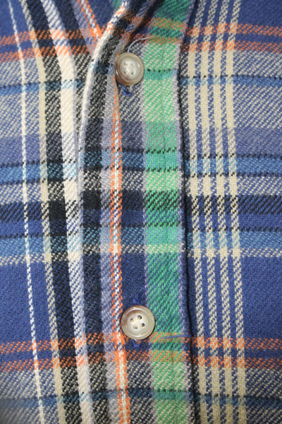 Ralph Lauren Blue Label Mens Plaid Classic Fit Button Shirt Blue  Size Large