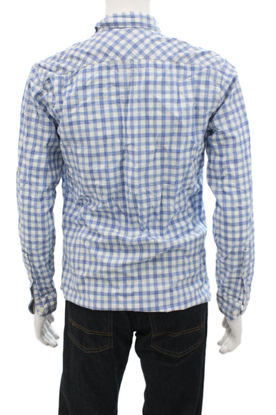 Levi's Mens Cotton Plaid Collared Button-Down Shirt Blue Size M