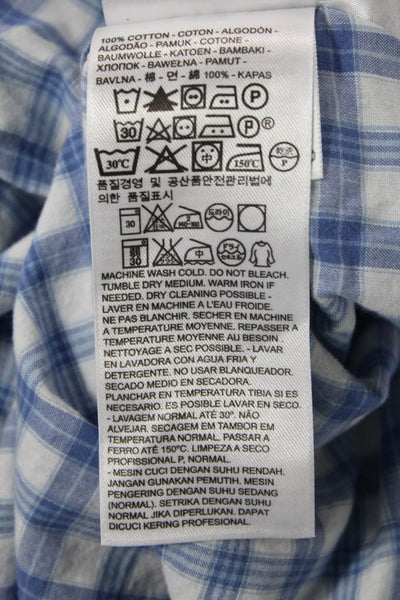 Levi's Mens Cotton Plaid Collared Button-Down Shirt Blue Size M
