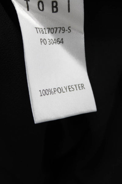 Tibi, Women Bohemian Black Long Sleeve Blouse Button 100% Polyester Size M