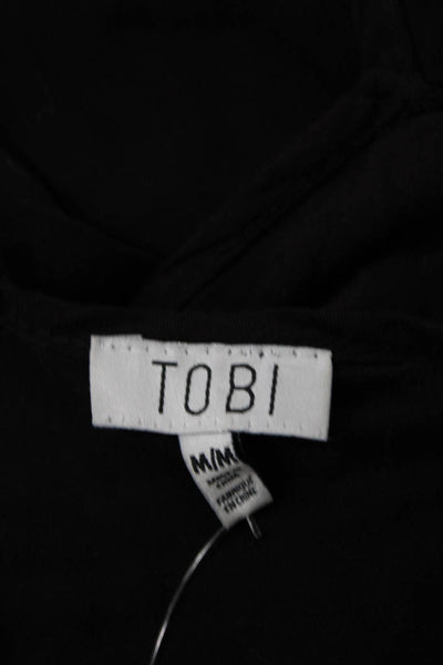 TOBI Womens V-Neck Sleeveless Wide-Leg Jumpsuit Brown Size M