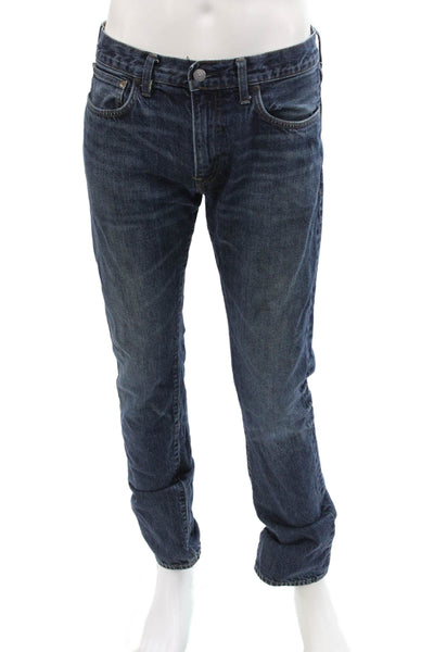J Crew Mens Straight Jeans Dark Blue Cotton Size 32