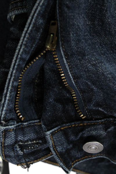 J Crew Mens Straight Jeans Dark Blue Cotton Size 32