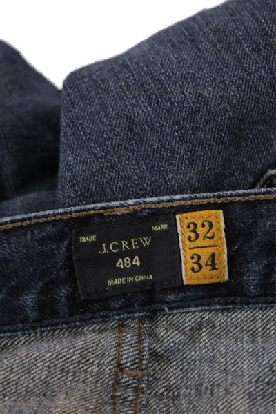 J Crew Mens Straight Jeans Dark Blue Cotton Size 32