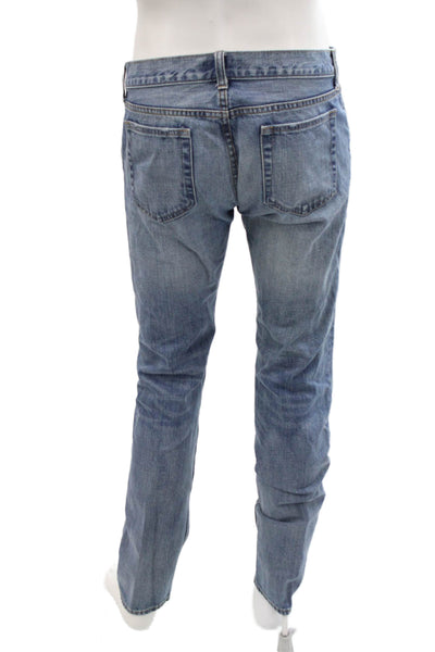 J Crew Mens Straight Blue Jeans 100% Cotton Button Fly Size 32