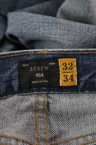J Crew Mens Straight Blue Jeans 100% Cotton Button Fly Size 32