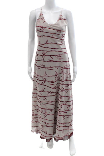 RaMona LaRue Womens Beige Maxi Slip Dress V-Neck Sleeveless Button Size XS