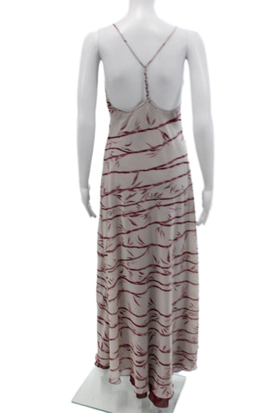 RaMona LaRue Womens Beige Maxi Slip Dress V-Neck Sleeveless Button Size XS