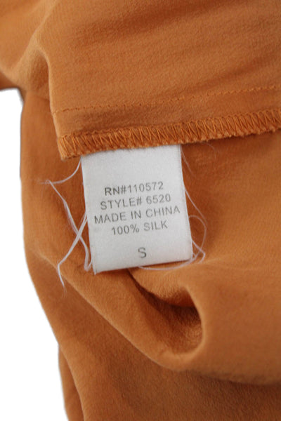 Twelfth Street by Cynthia Vincent Womens Orange Silk Slip Dress V-Neck Size S