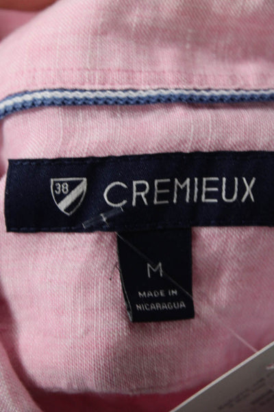 Cremieux Unisex Pink Linen Collared Long Sleeve Button-Up Size M