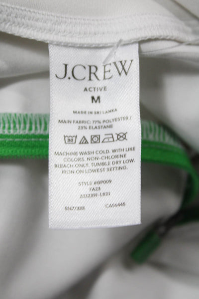 J Crew Women Basic White Mock Neck Long Sleeve Zip Top Size M