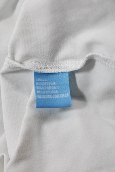 J. Mclaughlin Women Basic T-Shirt White Crew Neck Short Sleeve Zip Size L