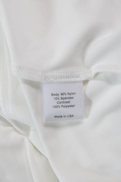 Designer Womens White Shift Shirt Dress Sleeveless Size M
