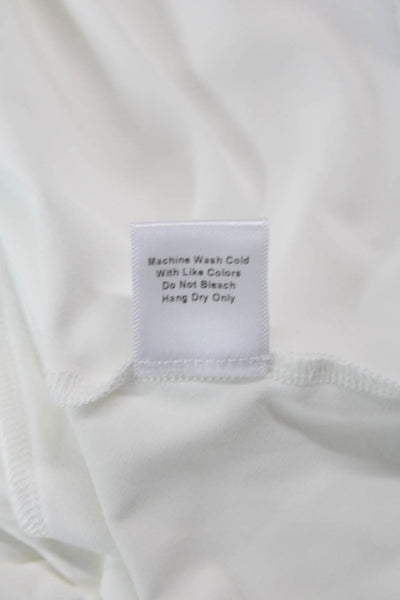 Designer Womens White Shift Shirt Dress Sleeveless Size M