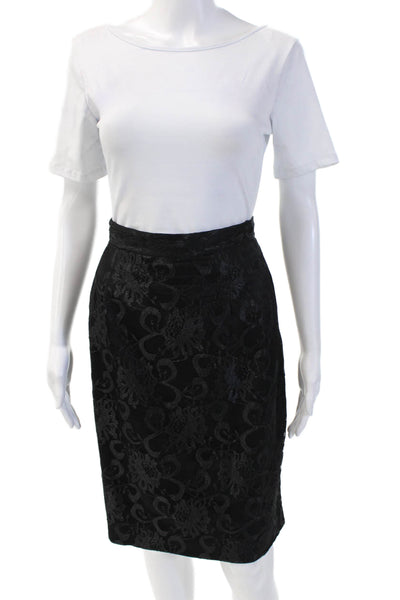 Henri Bendel Womens Lace A Line Knee Length Skirt Black Size 12