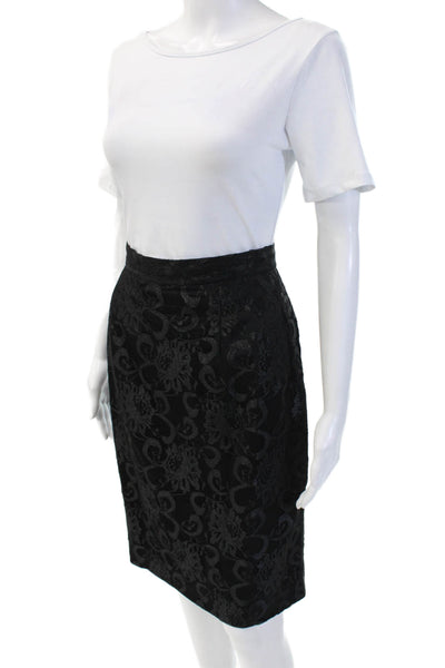 Henri Bendel Womens Lace A Line Knee Length Skirt Black Size 12