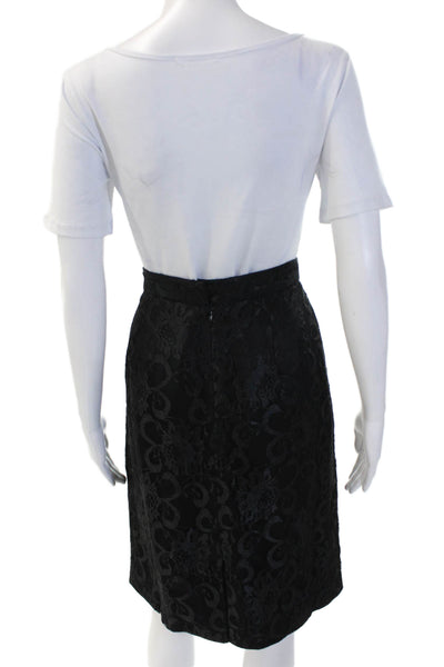 Henri Bendel Womens Lace A Line Knee Length Skirt Black Size 12
