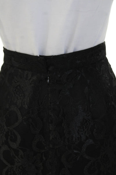 Henri Bendel Womens Lace A Line Knee Length Skirt Black Size 12