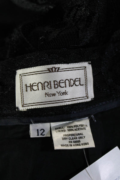 Henri Bendel Womens Lace A Line Knee Length Skirt Black Size 12