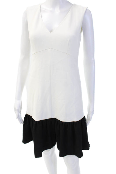 Leifsdottir Anthropologie Womens A-Line Shift Dress Black V-Neck Size 0